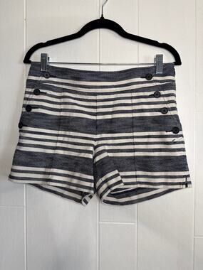 Loft Riviera stripe shorts with button accents size 2